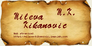 Mileva Kikanović vizit kartica